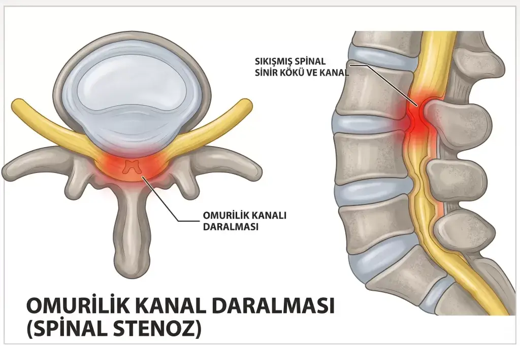 kanal daralmasi stenosis spondylosis sinir sikismasi mikrocerrahi platinsiz
