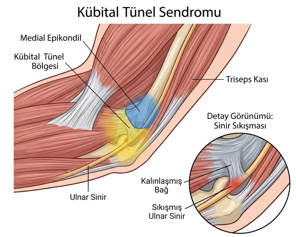 kübital tünel sendromu ulnar sinir sıkışması dirsekte sinir sıkışması