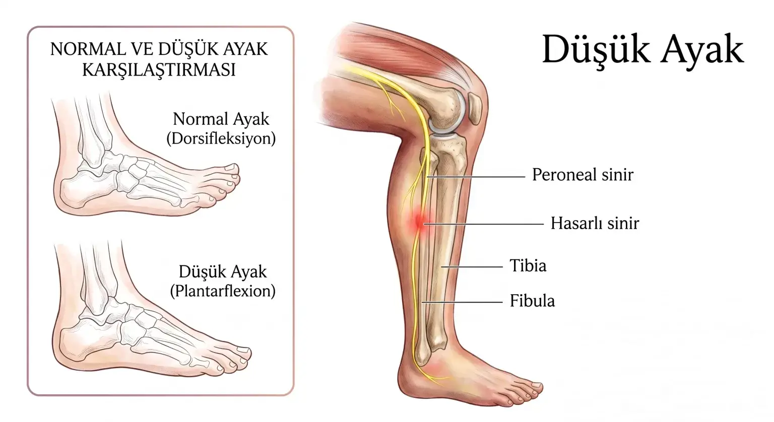 Peroneal Sinir Sıkışması Nedir ve Nasıl Olur? 1 peroneal sinir sıkışması arazı düşük ayak